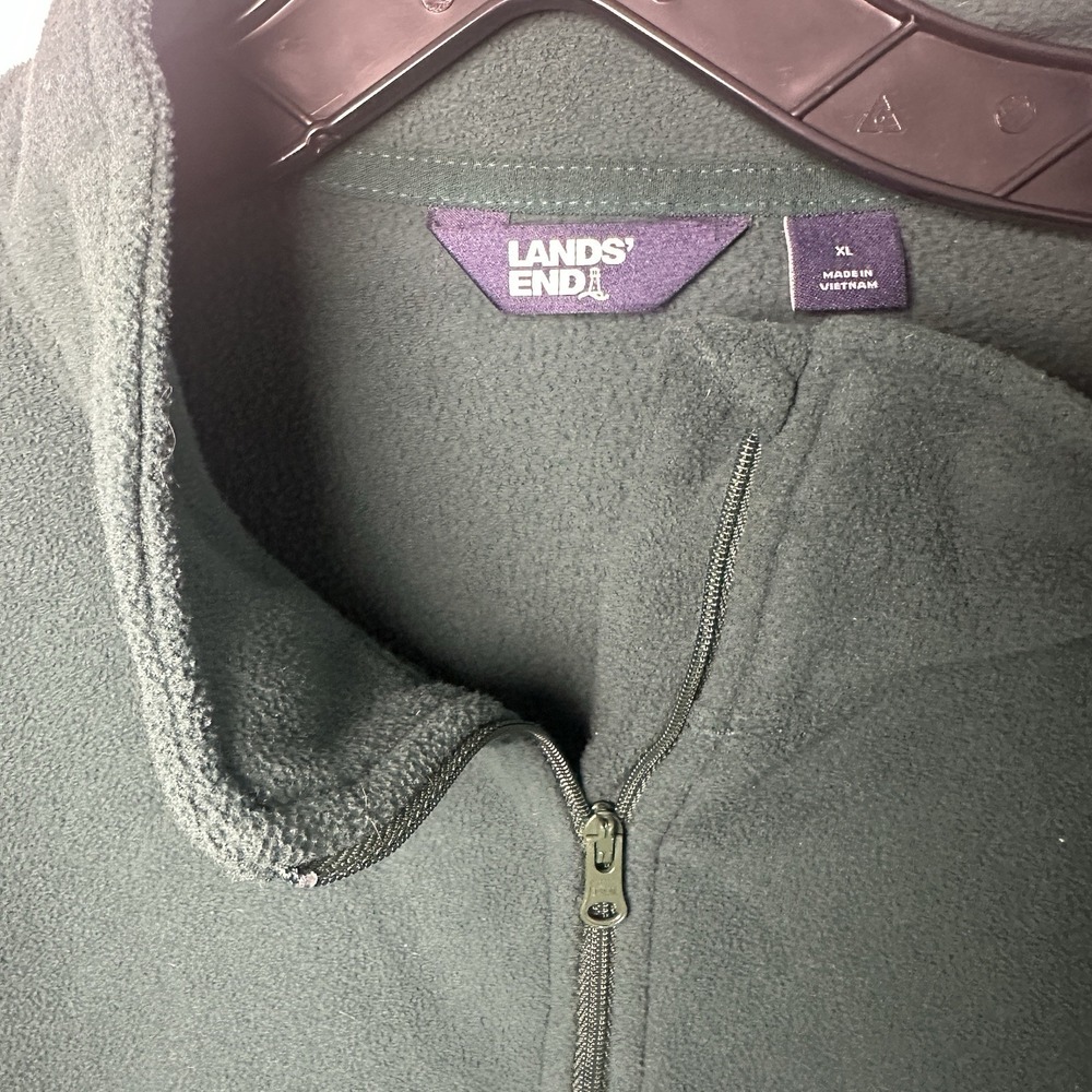 Lands' End Women's Deep Forest Green Fleece Quarter Zip Pull Over Size XL - Picture 2 of 9